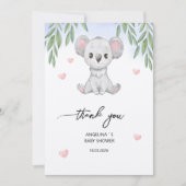 Flat Dank u kaart voor baby shower. (Voorkant)