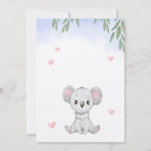 Flat Dank u kaart voor baby shower. (Achterkant)