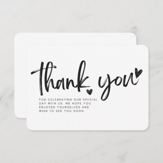 Flat Dank u kaart voor bruiloften (Voorkant / Achterkant)