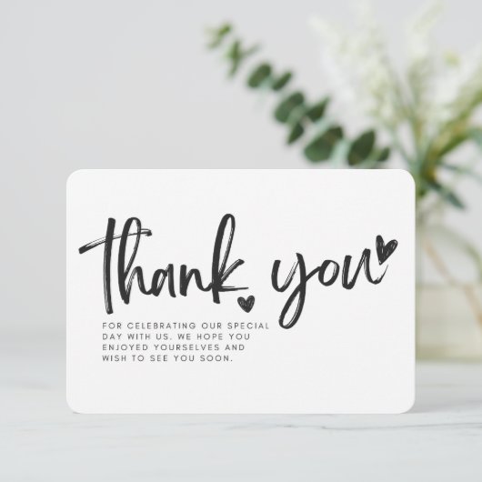 Flat Dank u kaart voor bruiloften (Staand voorkant)