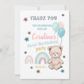 Flat Dank u kaarten voor 1e verjaardag. (Voorkant)