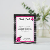 FLAT Dank u voor de zwarte lente-juffrouw Bug Kaart (Staand voorkant)