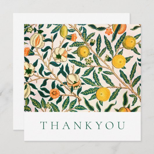 FLAT DANKJE KAART : WILLIAM MORRIS : POMEGRANATEN (Voorkant / Achterkant)