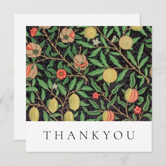 FLAT DANKJE KAART : WILLIAM MORRIS : POMEGRANATEN (Voorkant / Achterkant)