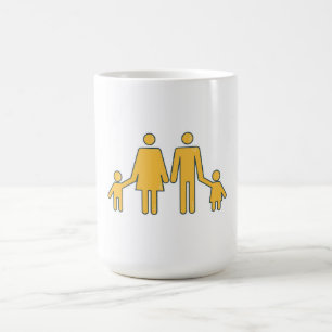Flat Design Familiesymbool Koffie Mok
