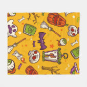 Flat Design Pattern Halloween Theme Background Fleece Deken (Voorkant (Horizontaal))