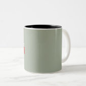 Flat Design - Red Camper Old Timer - Cadeauidee Tweekleurige Koffiemok (Voorkant rechts)