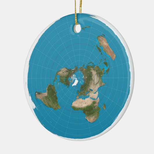 Flat Earth AE Azimuthal Equidistant Map Ornament (Links)
