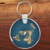 Flat Earth AE Azimuthal Equidistant Map Sleutelhan Sleutelhanger (Voorkant)