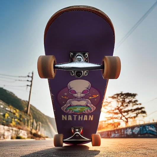 Flat Earth Alien, gepersonaliseerde naam Persoonlijk Skateboard