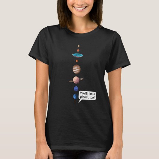 Flat Earth and Never forget Pluto Society Flathert T-shirt (Voorkant)