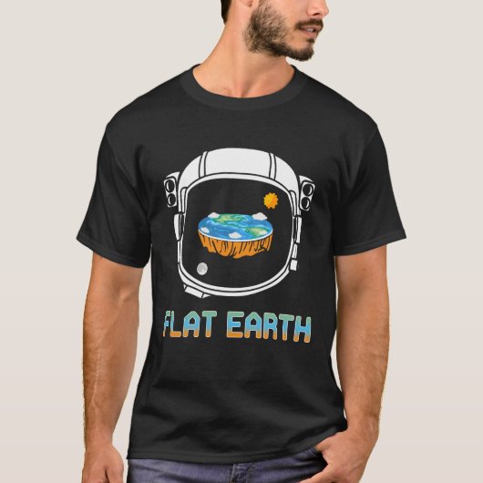 Flat Earth Astronaut Sun Moon - Flat Earth T-shirt (Voorkant)