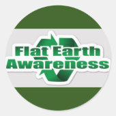 Flat Earth Awareness Ronde Sticker (Voorkant)