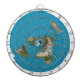 Flat Earth Azimuthal AE Map Rond Dartboard Dartbord (Voorkant)