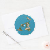 Flat Earth Azimuthal Equidistant AE Kaart Stickers (Envelop)