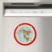 Flat Earth Azimuthal Projection Map Magnet (Insitu (Vaatwasser))