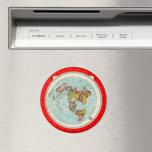 Flat Earth Azimuthal Projection Map Magnet (Insitu (Vaatwasser))