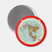 Flat Earth Azimuthal Projection Map Magnet (Voorkant / Achterkant)