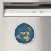 Flat Earth Azimuthal Projection Map Magnet (Insitu (Vaatwasser))