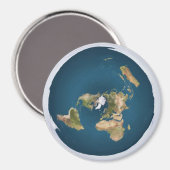Flat Earth Azimuthal Projection Map Magnet (Voorkant / Achterkant)