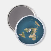 Flat Earth Azimuthal Projection Map Magnet (Voorkant / Achterkant)