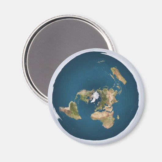 Flat Earth Azimuthal Projection Map Magnet (Voorkant / Achterkant)