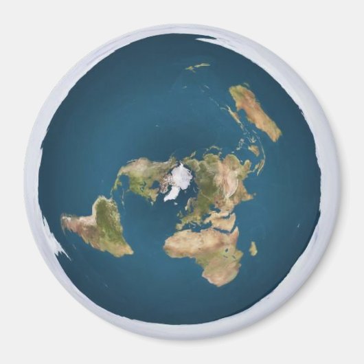 Flat Earth Azimuthal Projection Map Magnet (Voorkant)