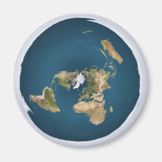 Flat Earth Azimuthal Projection Map Magnet