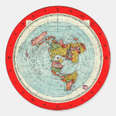 Flat Earth Azimuthal Projection Map Sticker (Voorkant)