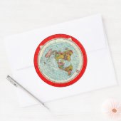 Flat Earth Azimuthal Projection Map Sticker (Envelop)