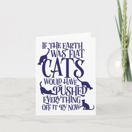 Flat Earth Cat Theory Grafische Grappige Dag van d Kaart (Voorkant)