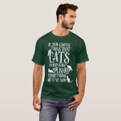 Flat Earth Cat Theory gravende grappige dag T-shirt (Voorkant volledig)