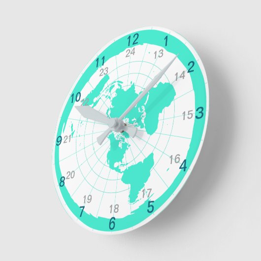 Flat Earth Clock-ontwerp Ronde Klok (Hoek)
