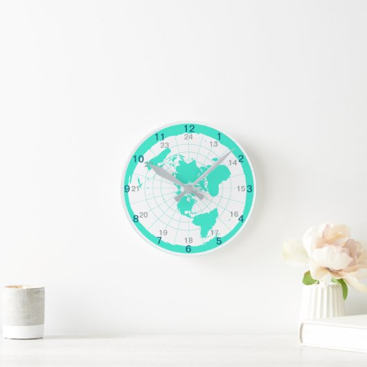 Flat Earth Clock-ontwerp Ronde Klok (Huis)