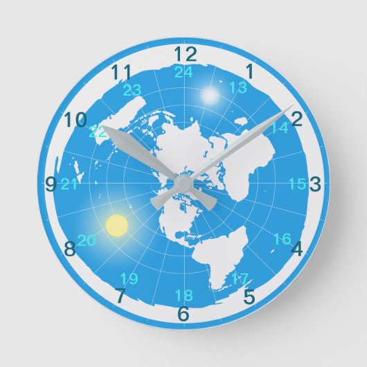 Flat Earth Clock Ronde Klok (Voorkant)