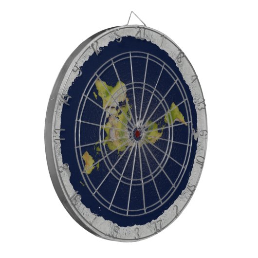 Flat Earth Dart Board Dartbord (Voorkant Links)