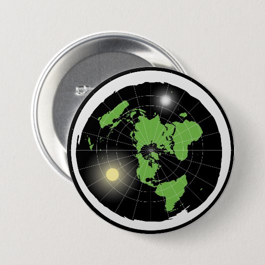 Flat Earth Design Button (Voorkant /achterkant)