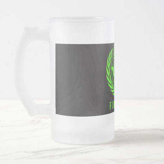 Flat Earth Frosty Beer Stein Mok (Links)