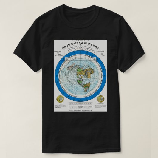Flat Earth Gleasons - Nieuwe standaardkaart van de T-shirt (Design voorkant)