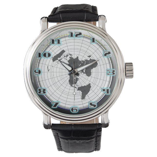 Flat Earth Gleasons Stationary Map Horloge (Voorkant)