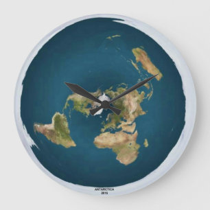 Flat Earth Large Wall Clock Grote Klok