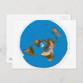 Flat Earth Map - Aardappelprojectie op azimuthal Briefkaart (Voorkant / Achterkant)