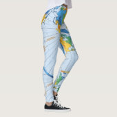 Flat Earth Map - Aardappelprojectie op azimuthal Leggings (Rechts)