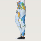 Flat Earth Map - Aardappelprojectie op azimuthal Leggings (Links)