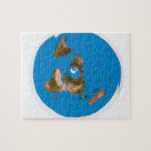 Flat Earth Map - Aardappelprojectie op azimuthal Legpuzzel (Horizontaal)