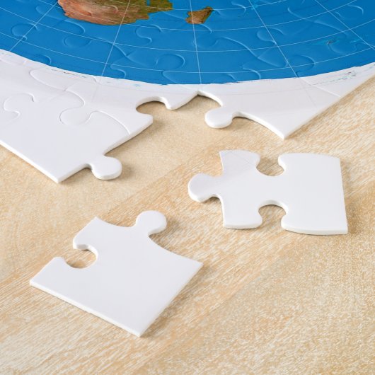 Flat Earth Map - Aardappelprojectie op azimuthal Legpuzzel (Zijkant)