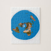 Flat Earth Map - Aardappelprojectie op azimuthal Legpuzzel (Verticaal)