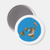Flat Earth Map - Aardappelprojectie op azimuthal Magneet (Voorkant / Achterkant)