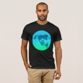 Flat Earth Map - Aardappelprojectie op azimuthal T-shirt (Voorkant volledig)
