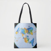Flat Earth Map - Aardappelprojectie op azimuthal Tote Bag (Voorkant)